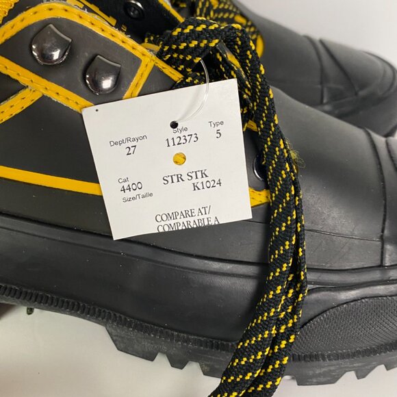 Diesel Men's Black and Yellow Rain Boots - Picture 2 of 15